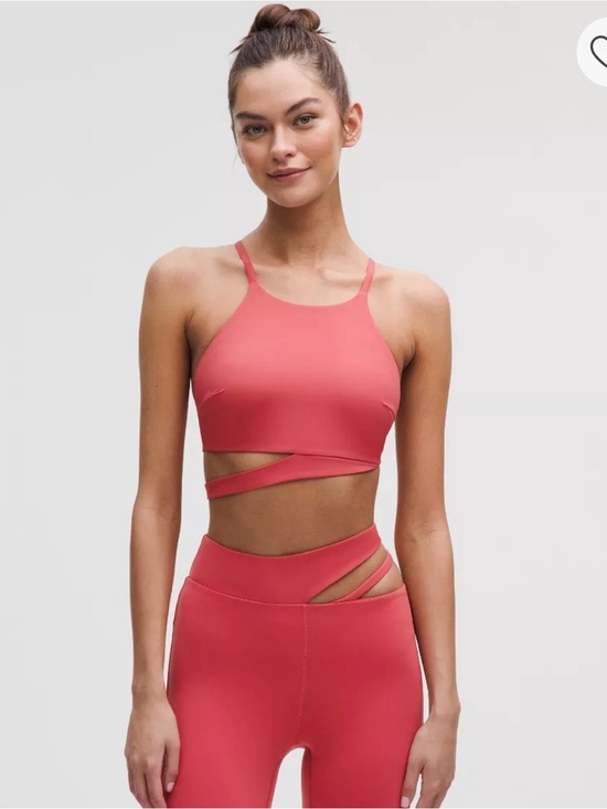 lululemon athletica Other - Lululemon XS Coral Red Wrap Tie Back Strappy Sports Bra